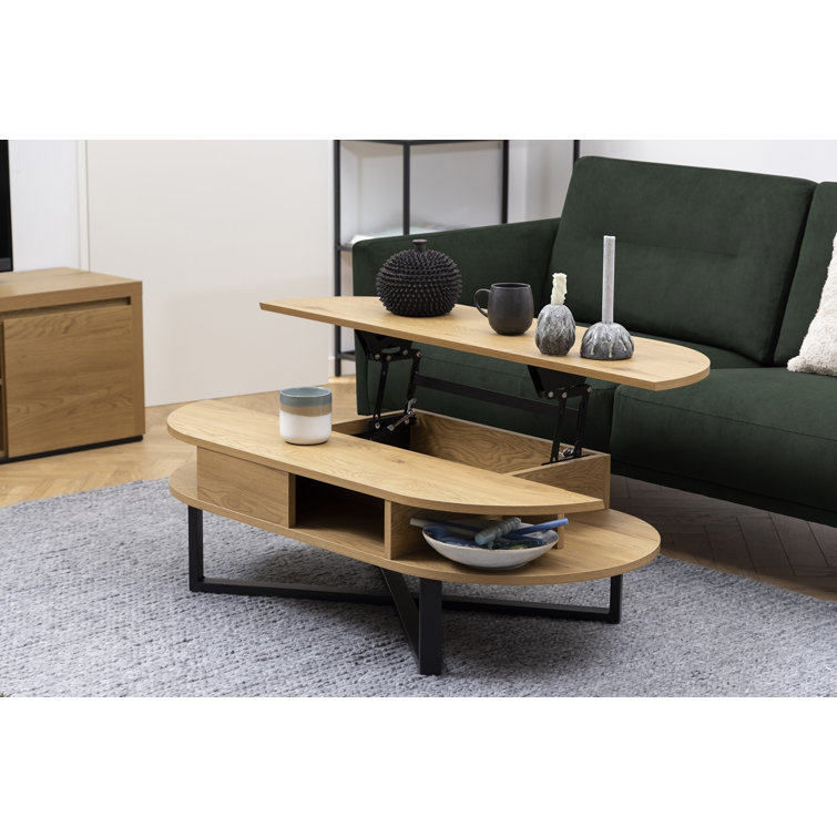 Ebern Designs Hadiyah Cross Legs Coffee Table with Storage Wayfair.co.uk